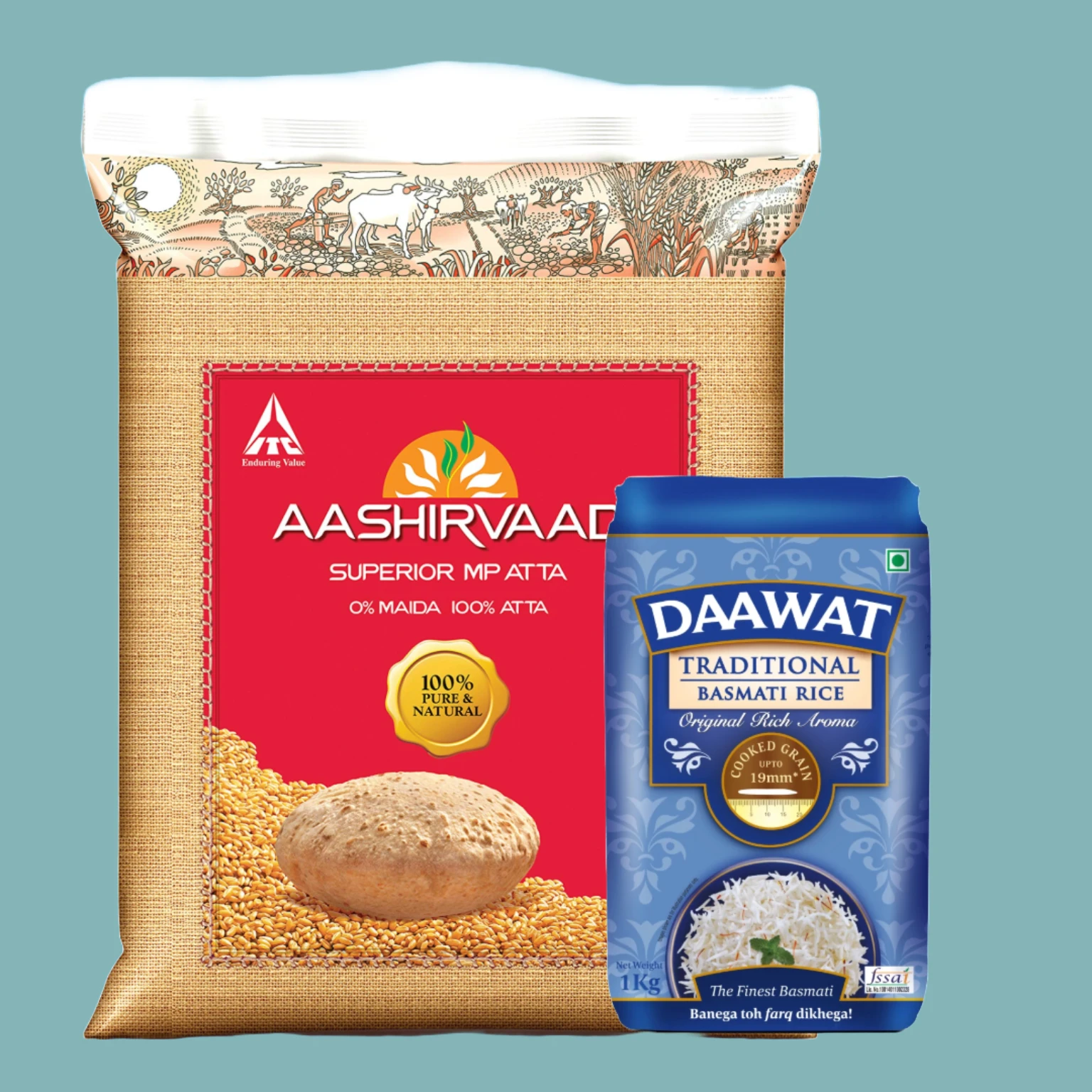 Atta, Rice, Dal
