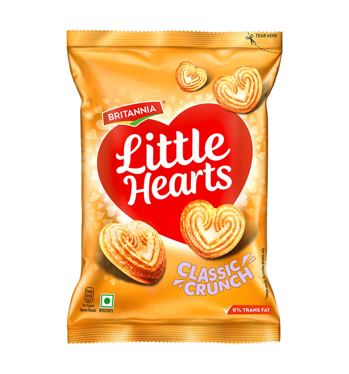 Britannia Little Hearts Classic Crunch Biscuit  70 G