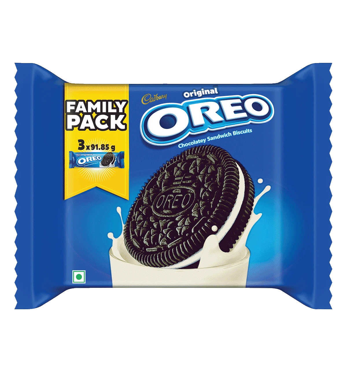 Cadbury Oreo Vanilla Flavour Creme  Family Pack Biscuit 275.55 G