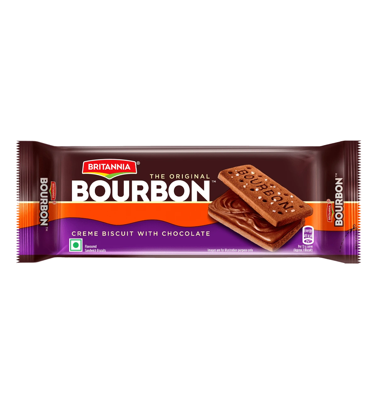 Britannia The Original Bourbon Cream Biscuit  With Chocolate